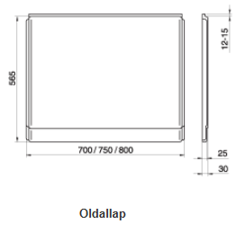 Ravak Sonata kád oldallap (oldallap, 80-as, #CZ00140A00)