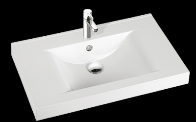 Marmorin Marina 80/90 öntött márvány mosdó (80x50x14,5 cm, fehér)