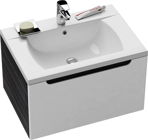 Ravak Classic 600 fürdőszoba bútor (Fehér/Strip Onyx, #X000000243)