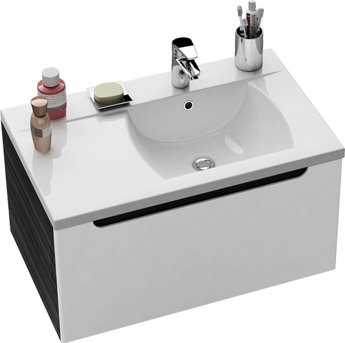 Ravak Classic 800 fürdőszoba bútor (Fehér/Strip Onyx jobbos, #X000000246)