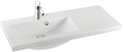 Marmorin Clever 90 öntött márvány mosdó (fehér, 902x390x40 mm, balos)