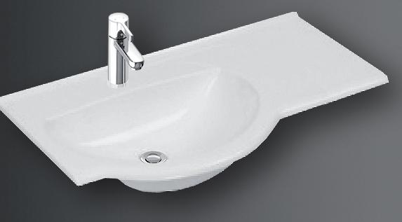 Marmorin Citi Bis 110 öntött márvány mosdó (fehér, 110x44x35 cm, jobbos)