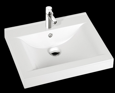 Marmorin Moira Bis 70/80 öntött márvány mosdó (fehér, 80x50x14,5 cm)