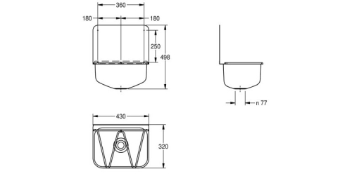 Franke WB440C rozsdamentes hátfalas fali kiöntő
