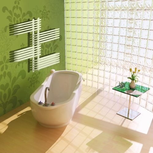 Radeco AREZ A5/Z 100 design törölközőszárítós csőradiátor (1640 W, fehér, 1250x865 mm)