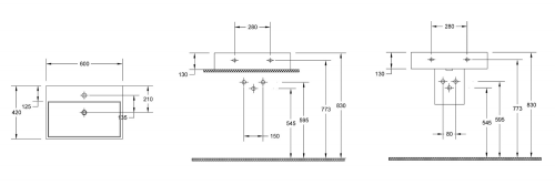 Sapho ISVEA PURITY 60x42 cm kerámiamosdó, fehér 10PL50060