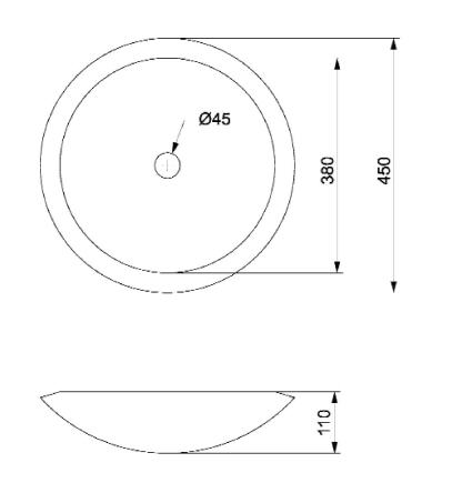 Sapho Blok 45-ös csiszolt korall kőmosdó (2401-05)