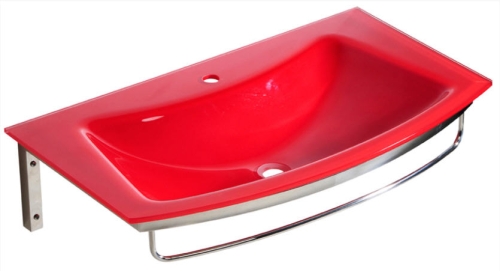 Sapho Beauty Salma 92x52,2 cm piros üvegmosdó (2501-14)