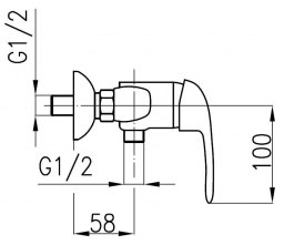 Armatura Albit 4606-010-00 fali zuhany csaptelep