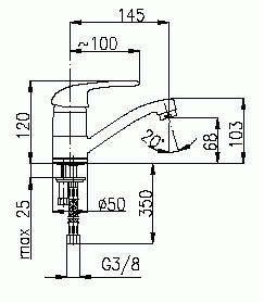 Armatura Albit 4602-915-00 álló mosogató csaptelep 145 mm