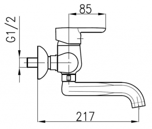 Armatura Bazalt 4700-810-00 fali mosogató csaptelep 150 mm hosszú kifolyócsővel