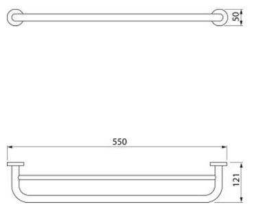 Jika Mio dupla törölközőtartó rúd 55 cm H3817430040001 (3.8174.3.004.000.1)