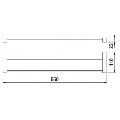 Jika Cubito dupla törölközőtartó rúd 55 cm H3817330040001 (K)