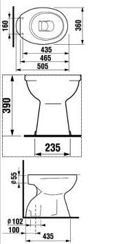 Jika Zeta alsó kifolyású mélyöblítésű  álló wc H8217460000001 (8.2174.6.000.000.1)