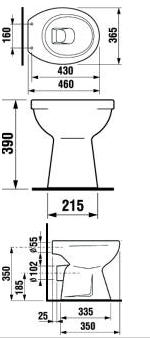 Jika Zeta mélyöblítésű hátsó kifolyású álló wc H8217470000001 (8.2174.7.000.000.1)