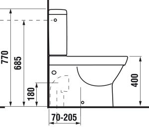 Jika Tigo rövid mélyöblítésű monoblokkos wc oldalsó bekötéssel 8.2421.6.000.000.1 + 8.2821.2.000.741.1