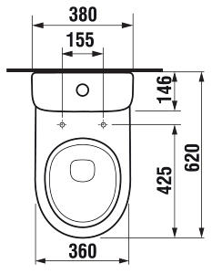 Jika Tigo rövid mélyöblítésű monoblokkos wc bal alsó bekötéssel 8.2421.6.000.231.1 + 8.2821.3.000.742.1