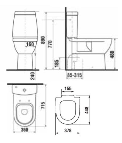 Jika Mio magasított monoblokkos wc Baltic tartállyal 8.2471.6.000.000.1
