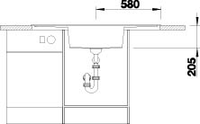 BLANCO ALAROS 6S Silgranit mosogatótál (antracit / fekete üveg vágólap, #516556)