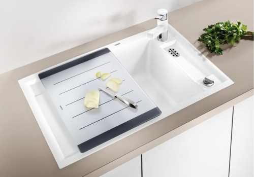 BLANCO AXIA II 45S-F Silgranit munkalap szintbe építhető mosogató tartozékokkal (fehér, #517651)