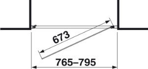 Jika Cubito 80x195 zuhanyajtó króm, Átlátszó H2542410026681 (2.5424.1.002.668.1)