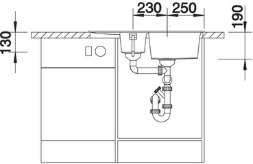 BLANCO METRA 6S COMPACT Silgranit mosogatótál dugókiemelővel, gyöngyszürke 520576