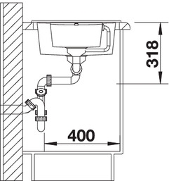BLANCO METRA 6S COMPACT Silgranit mosogatótál dugókiemelővel, gyöngyszürke 520576