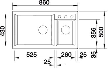 BLANCO METRA 9 Silgranit mosogató dugókiemelő nélkül, gyöngyszürke 520586