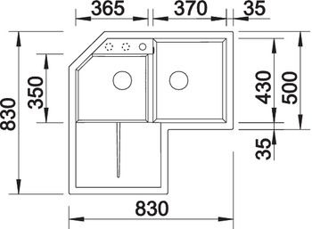 BLANCO METRA 9E Silgranit mosogató dugókiemelő nélkül, kávé 515573