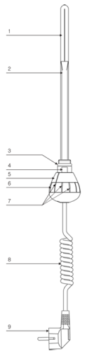 Radeco Terma Reg 3 fekete/króm gyűrű fűtőpatron (300 W)