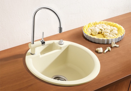 BLANCO RONDO PRO Silgranit mosogató dugókiemelővel (sand, #512158)