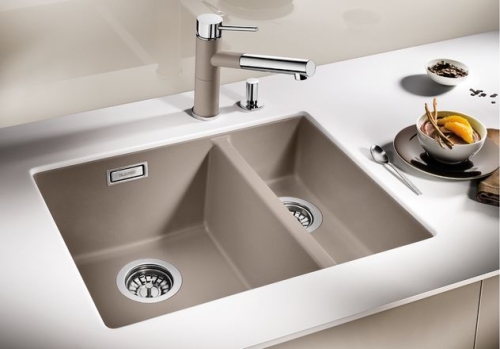 BLANCO SUBLINE 340/160-U Silgranit aláépíthető mosogató dugókiemelővel (alumetál, #513789)