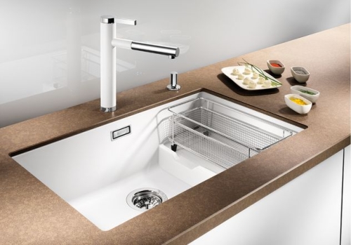 BLANCO SUBLINE 700-U Level Silgranit aláépíthető mosogatótál dugókiemelővel (sand, #518396)