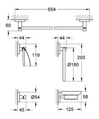 Grohe Essentials kiegészítő szett 40344 000 (40344000)