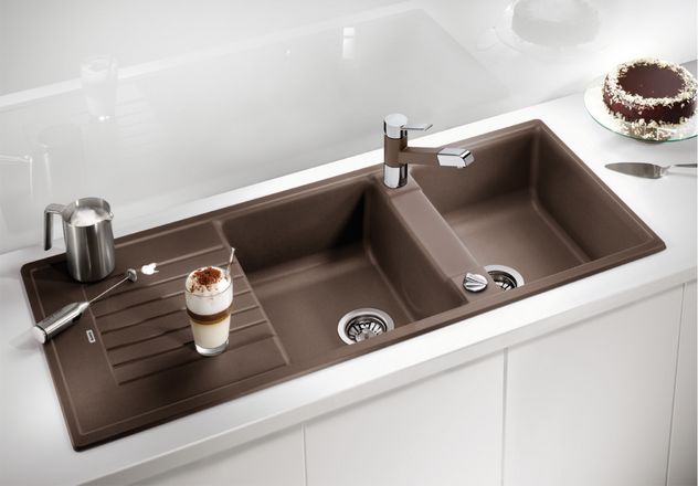 BLANCO ZIA 8S Silgranit mosogató dugókiemelővel (antracit, #515595)