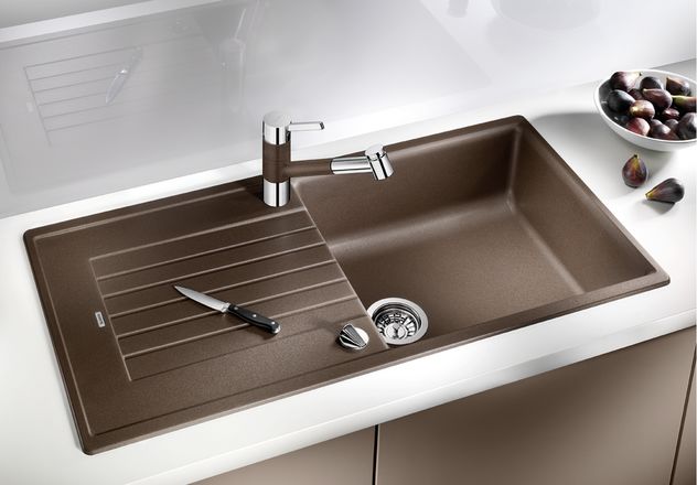 BLANCO ZIA XL 6S Silgranit mosogató dugókiemelővel (sand, #517564)