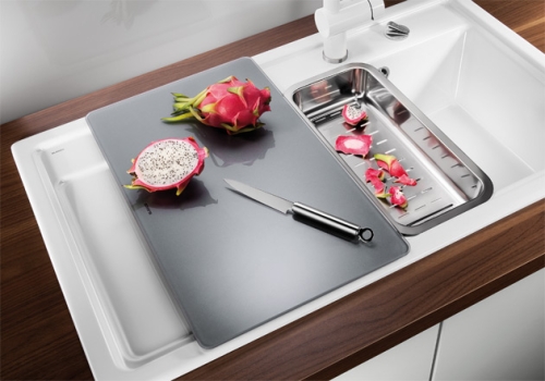 BLANCO ZENAR 45S Silgranit mosogató dugókiemelővel tartozékokkal (tartufo Jobbos medence, #517403)
