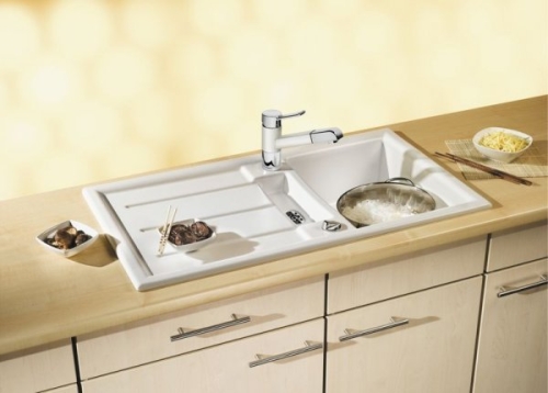 BLANCO PRION 5S kerámia PuraPlus mosogató (kristályfehér, #514810)