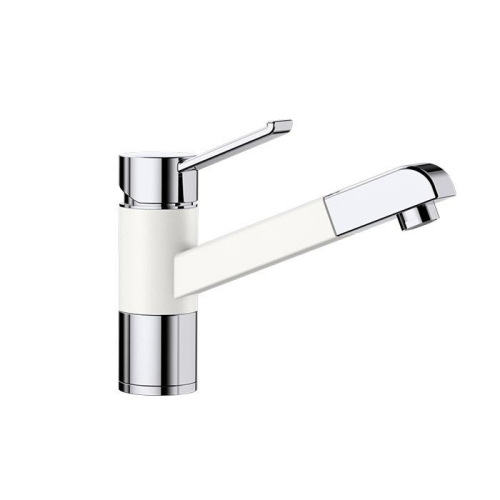 BLANCO ZENOS-S Silgranit/króm kihúzahatófejes csaptelep, fehér 517822