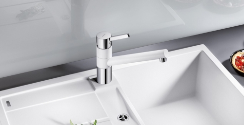 BLANCO TIVO Silgránit/króm álló mosogató csaptelep, fehér 517603