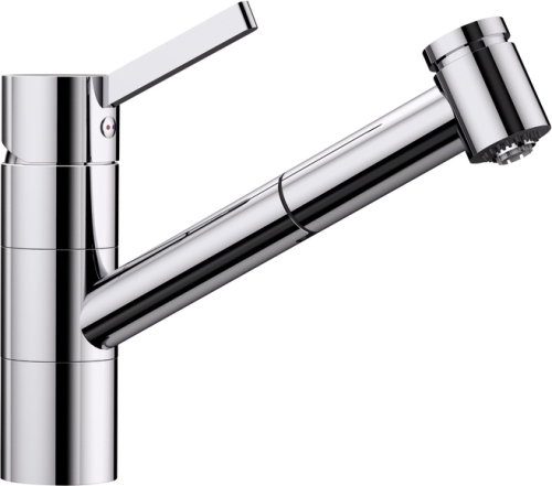 BLANCO TIVO-S króm kihúzható zuhanyfejes mosogató csaptelep (króm / alacsonynyomású, #518424)