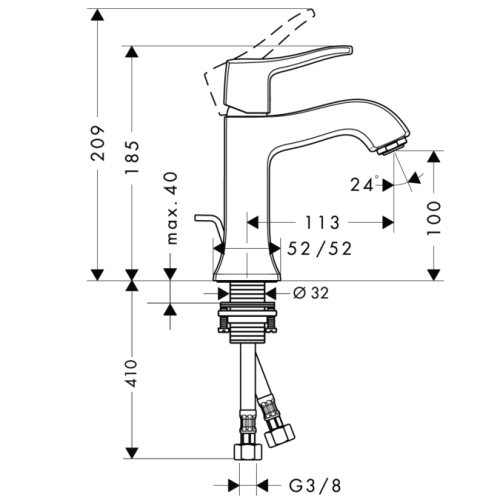 Hansgrohe Metris Classic mosdó csaptelep 31075 000 (31075000)