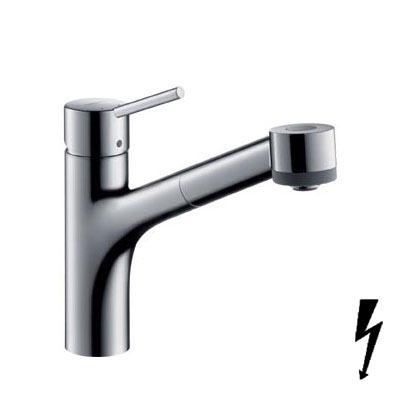 Hansgrohe Talis S egykaros konyhai csaptelep DN15 kihúzható zuhanyfejjel,elektromos,átfolyós vízmelegítőkhöz 32842000