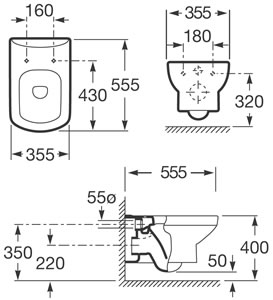 Roca Dama Senso mélyöblítésű fali wc 7346517000