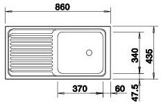 BLANCO TOP EES 8x4 C 18/10 rozsdamentes mosogató 511668K