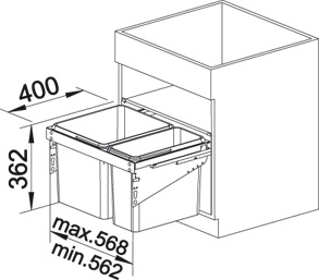 BLANCOSELECT LUXON 60/2 hulladéktároló (fedlap nélkül, #516570)