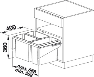 BLANCOSELECT LUXON 60/4 hulladéktároló (fedlap nélkül, #516572)