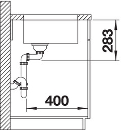BLANCO SUPRA 400-U 18/10 aláépíthető rozsdamentes mosogató, szűrőkosaras 518201 (K)