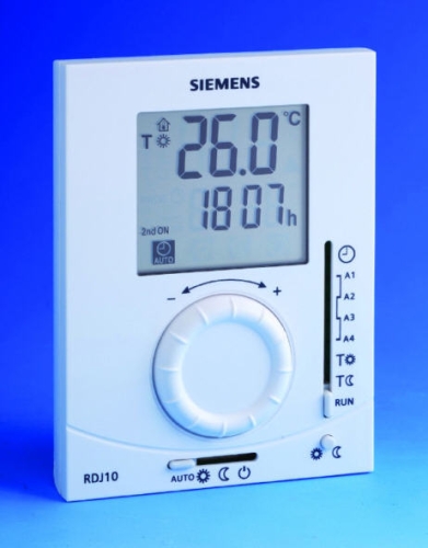 Siemens RDJ10RF/SET rádiófrekvenciás forgatógombos szobatermosztát