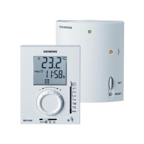 Siemens RDJ10RF/SET rádiófrekvenciás forgatógombos szobatermosztát